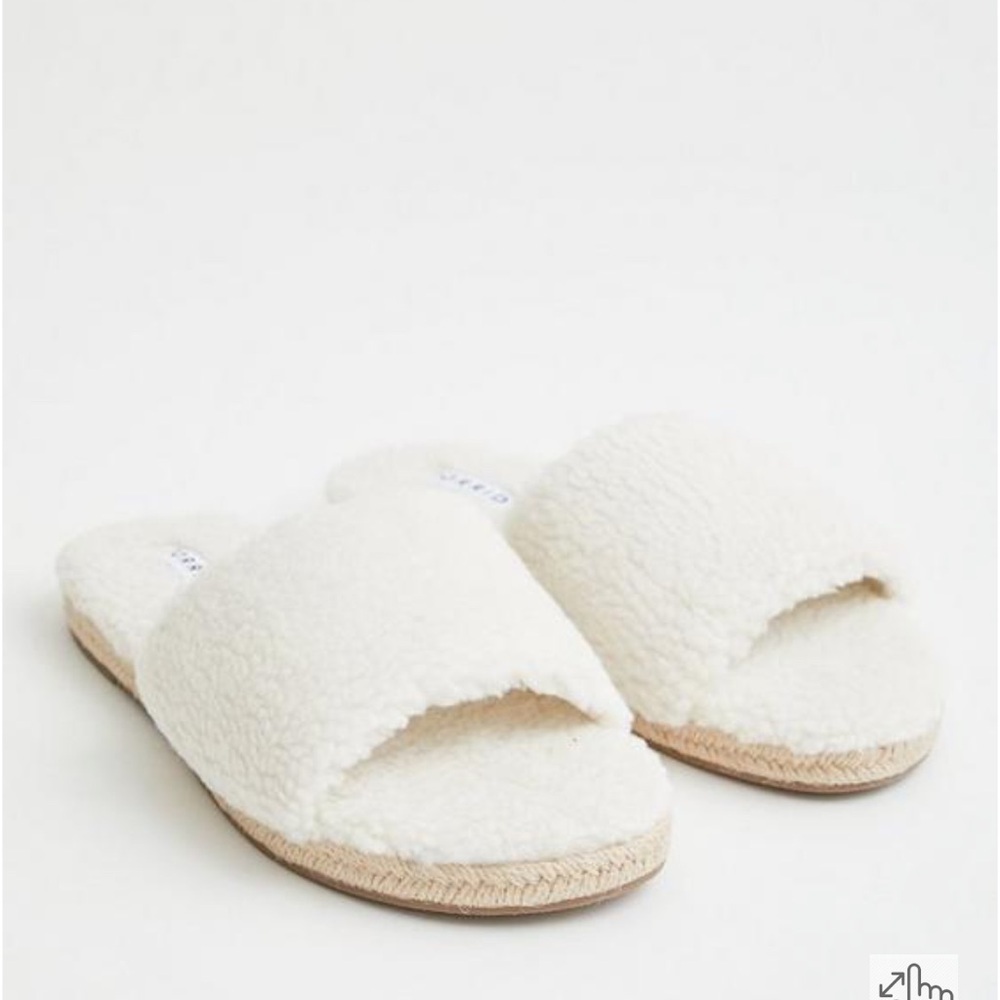 Torrid Ivory Shearling Espadrille Slide Sandal